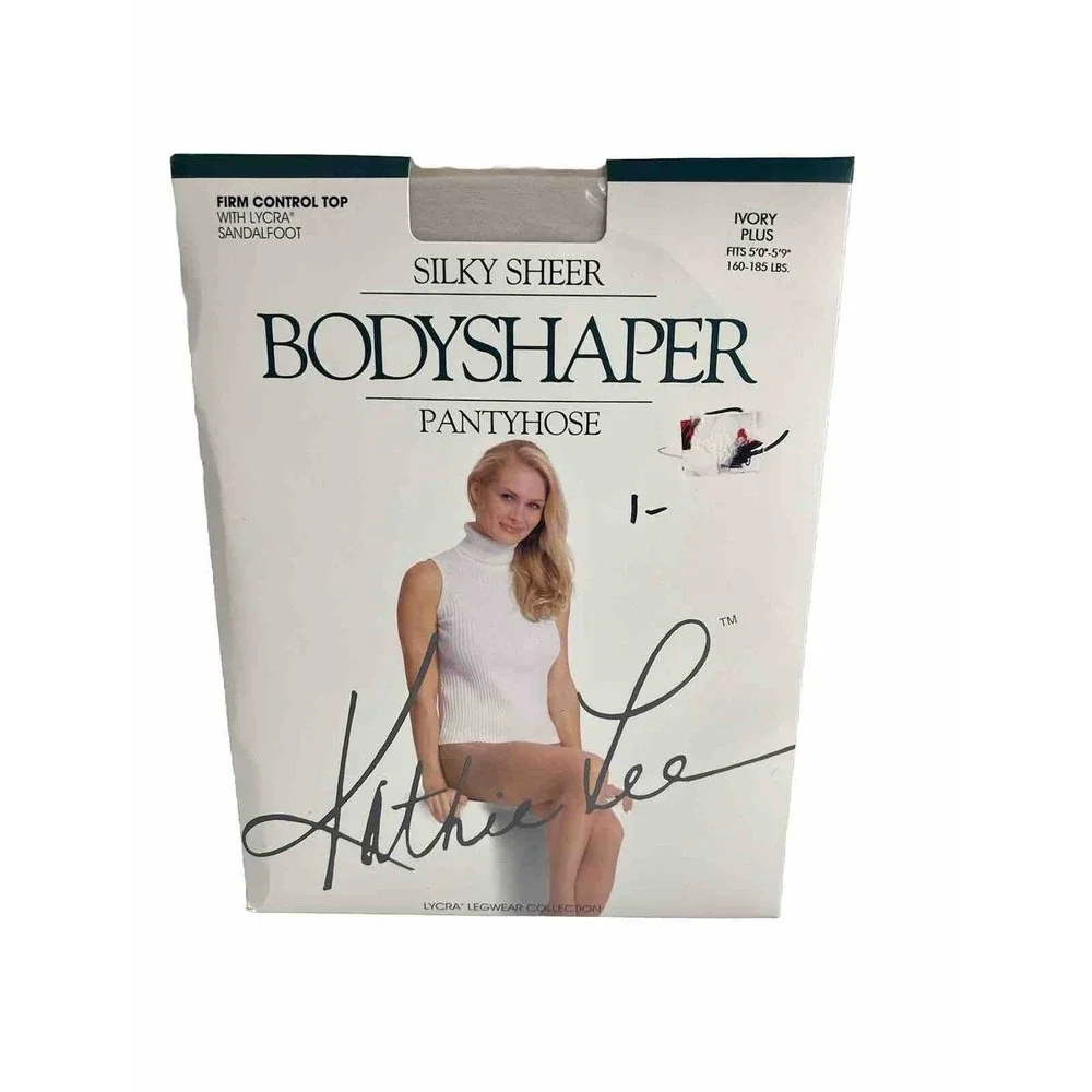 Kathie Lee BodyShaper Pantyhose Ivory Plus Firm Control Top Sandalfoot